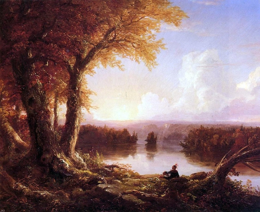 Thomas Cole Indian at Sunset Wall Decal