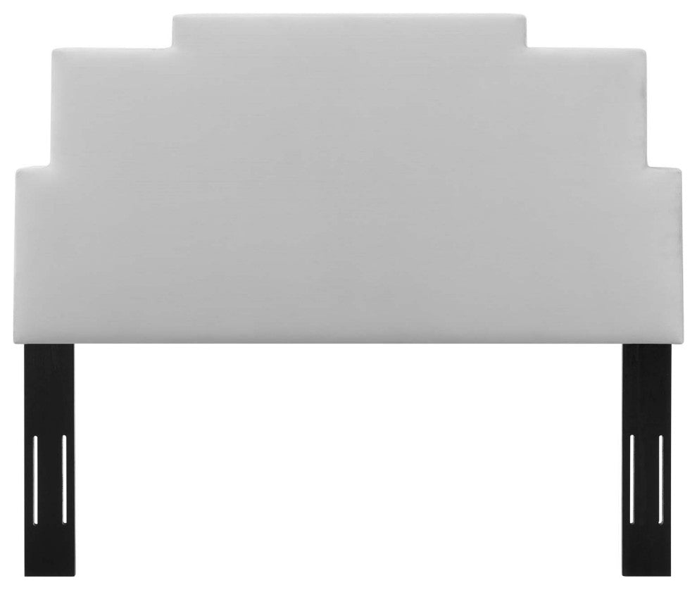 Headboard, Twin Size, Velvet, Light Gray, Modern Contemporary, Bedroom