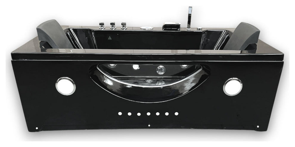 Whirlpool Tub Black 71"x36" Hot Tub Double Pump and Heater, Hypnotic