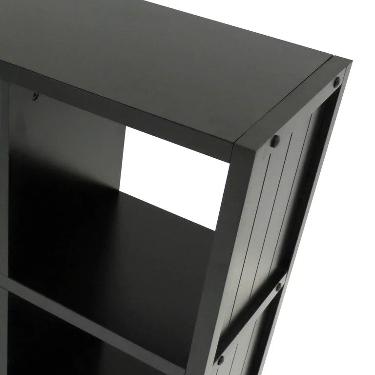 Bookcase, Tall Design & 8 Storage Shelves With Pull Handles, Chocolate/Black
