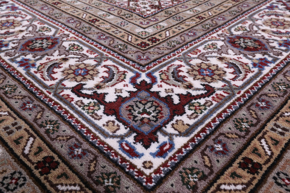 Handmade Wool and Silk Persian Tabriz Rug 8' 3" X 16' 9" Q8911