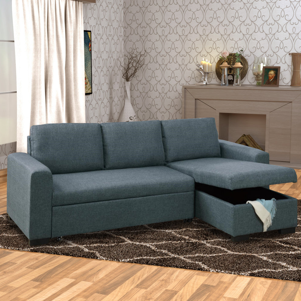 Benzara BM171480 2 Piece Wooden Sectional Set Gray