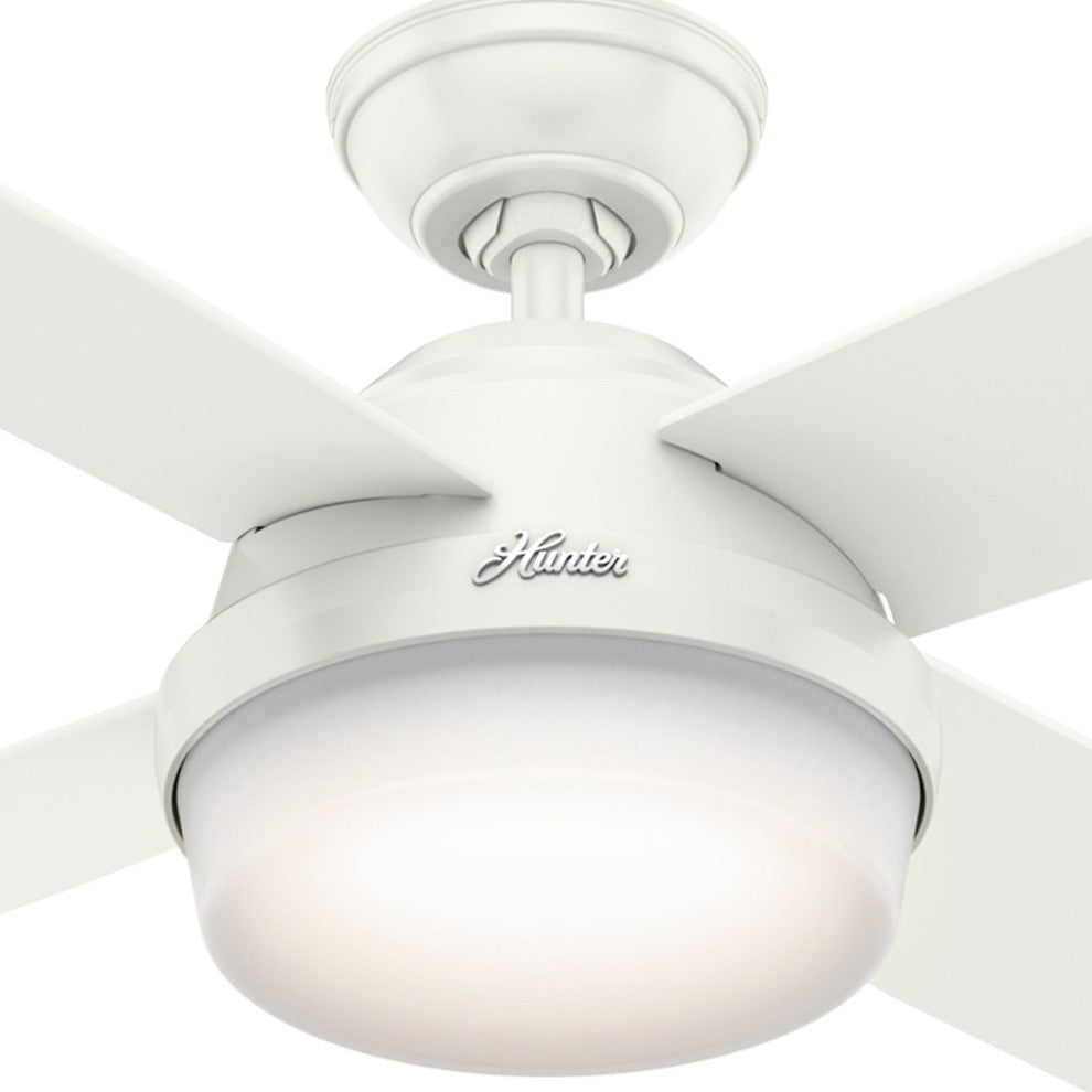 Hunter Fan Company 52" Dempsey Damp Fresh White Ceiling Fan With Light/Remote