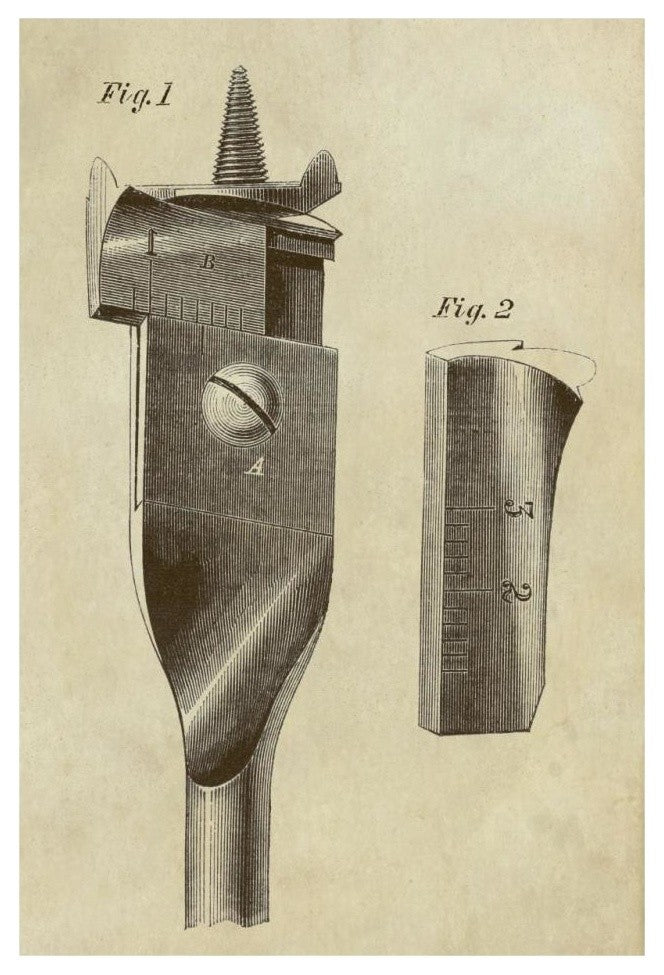 "Adjustable Wood Drill Bit" Digital Paper Print by Inventions, 22"x32"