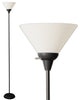 Floor Lamp With White Shade 71 Inches Tall, Black