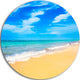 Blue Sandy Tropical Sea Beach, Seascape Large Disc Metal Wall Art, 11"