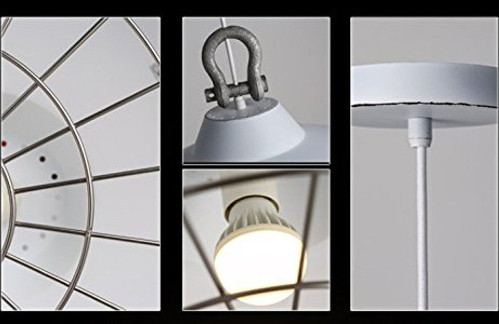 White Cage Barn Pendant Light Fixture