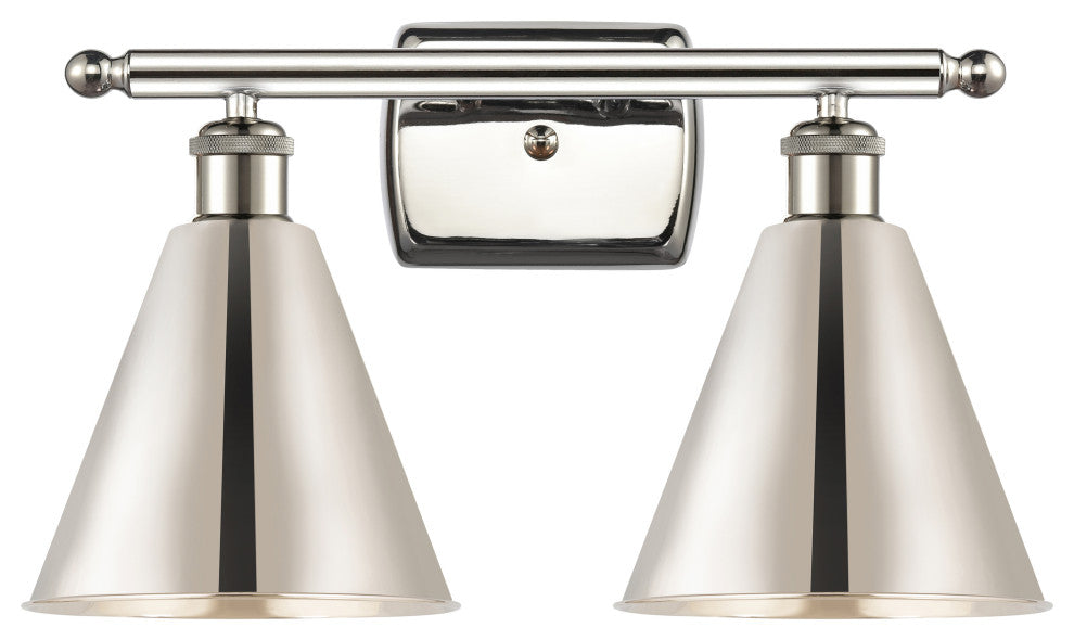 Ballston Cone Bath Vanity Light, Polished Nickel, Polished Nickel