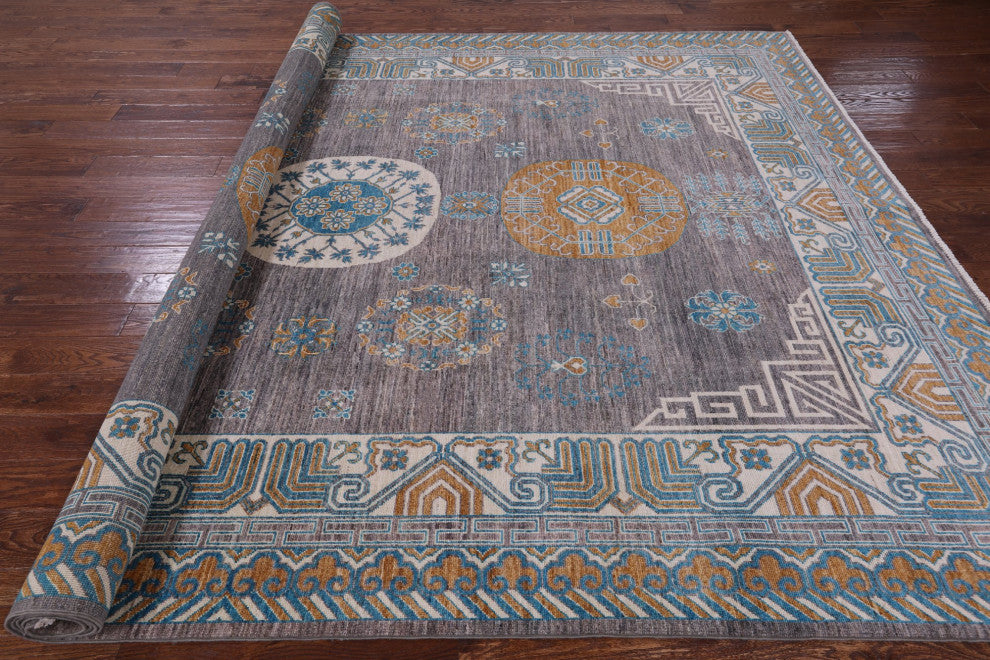 Handmade Khotan Wool Rug 9' 1" X 12' 3" Q9435