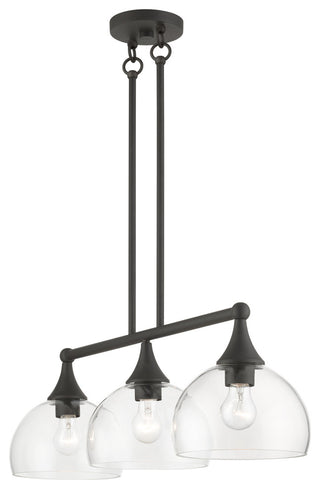 3 Light Bronze Linear Chandelier