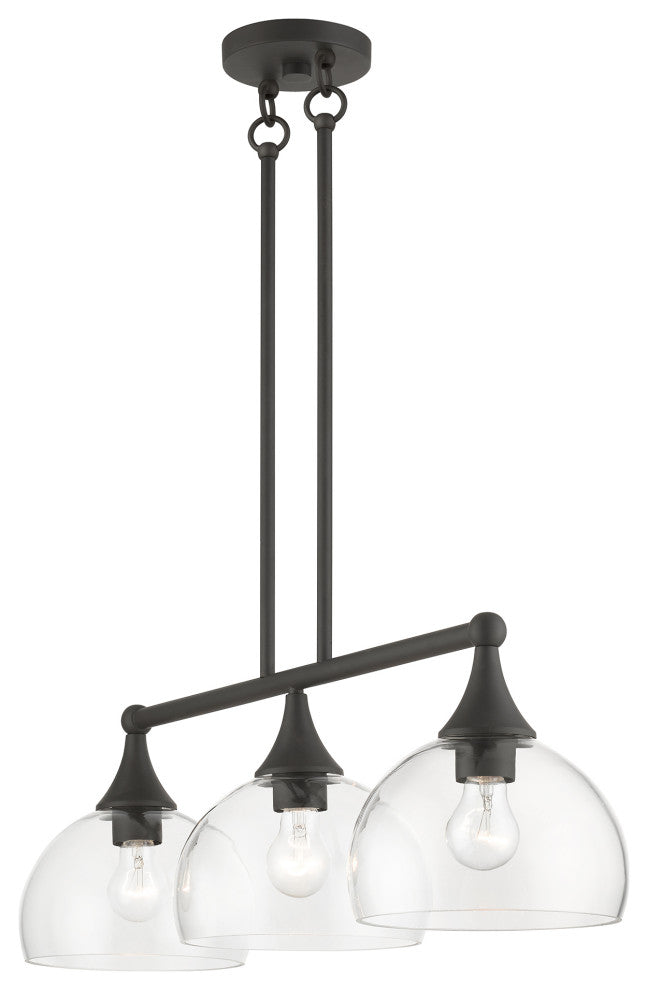 3 Light Bronze Linear Chandelier