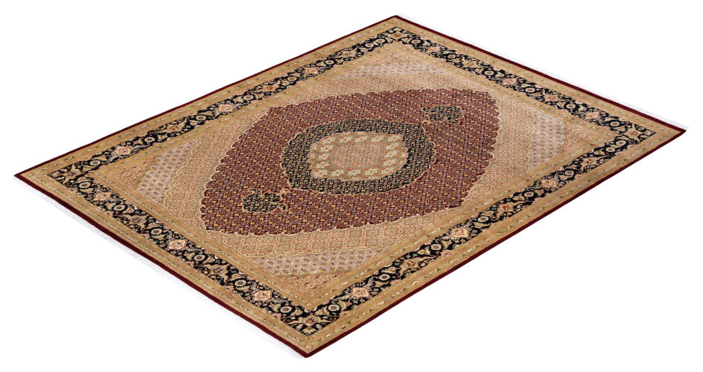 Darbhanga, One-of-a-Kind Hand-Knotted Area Rug Red, 8'1"x10'5"