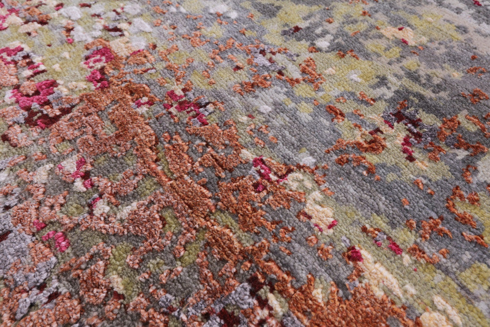Handmade Abstract Wool & Silk Rug 7' 11" X 10' 1" - Q13079