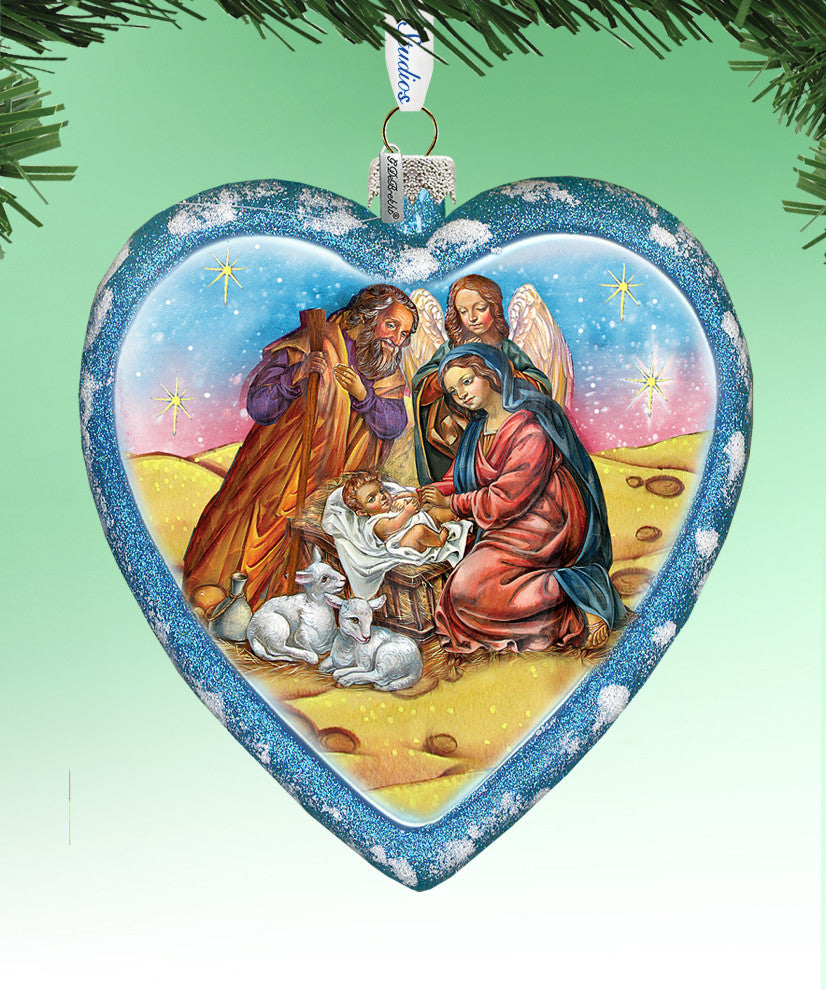 Hand Painted Scenic Glass Ornament Limited Edition Nativity