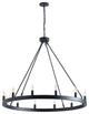 12-Light Wagon Wheel Black Pendant Chandelier