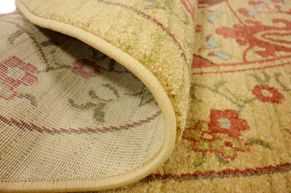 Unique Loom Tan Edinburgh Tulip 6'x6' Round Rug