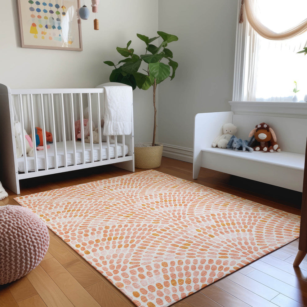 Addison Premium Washable Mayfield AMF186 Orange 8' x 10' Rug