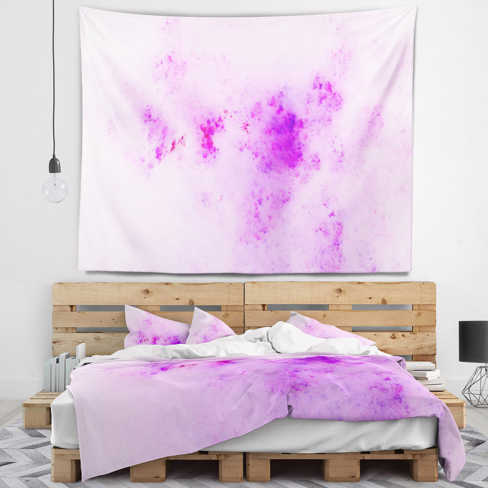 Blur Light Pink Sky with Stars Abstract Wall Tapestry, 60"x50"