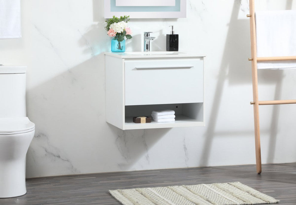 Elegant Decor Roman Bathroom Vanity White