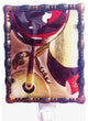 Hand Painted Wine Glass Night Light with Glass Shade