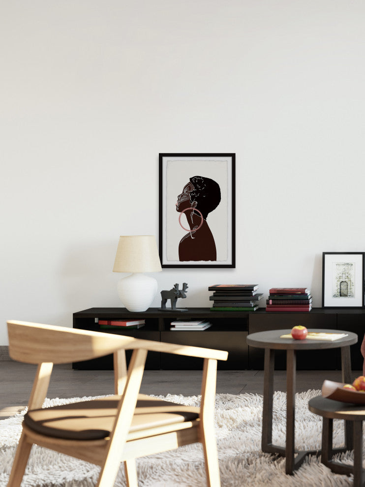 "Pink Earrings" Framed Painting Print, 8x12