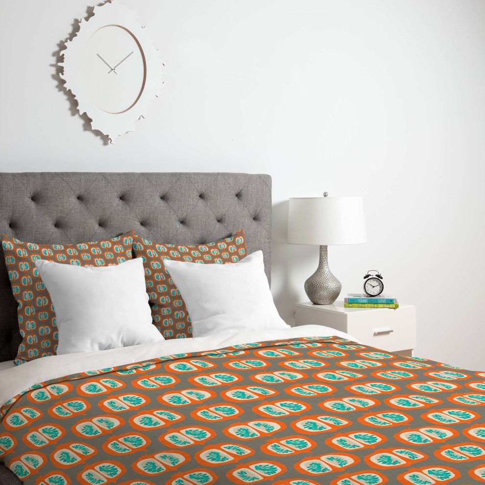 Deny Designs Mummysam Orange Pomegranate Duvet Cover - Lightweight