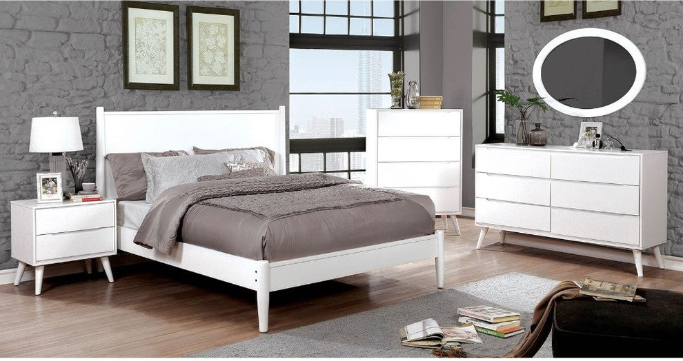 Benzara BM137902 Mid-Century Wooden Chest, White