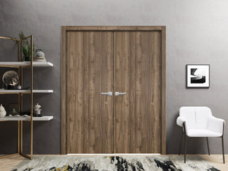 Interior French Double Doors|Planum 0010 Walnut Sturdy Doors -36x84