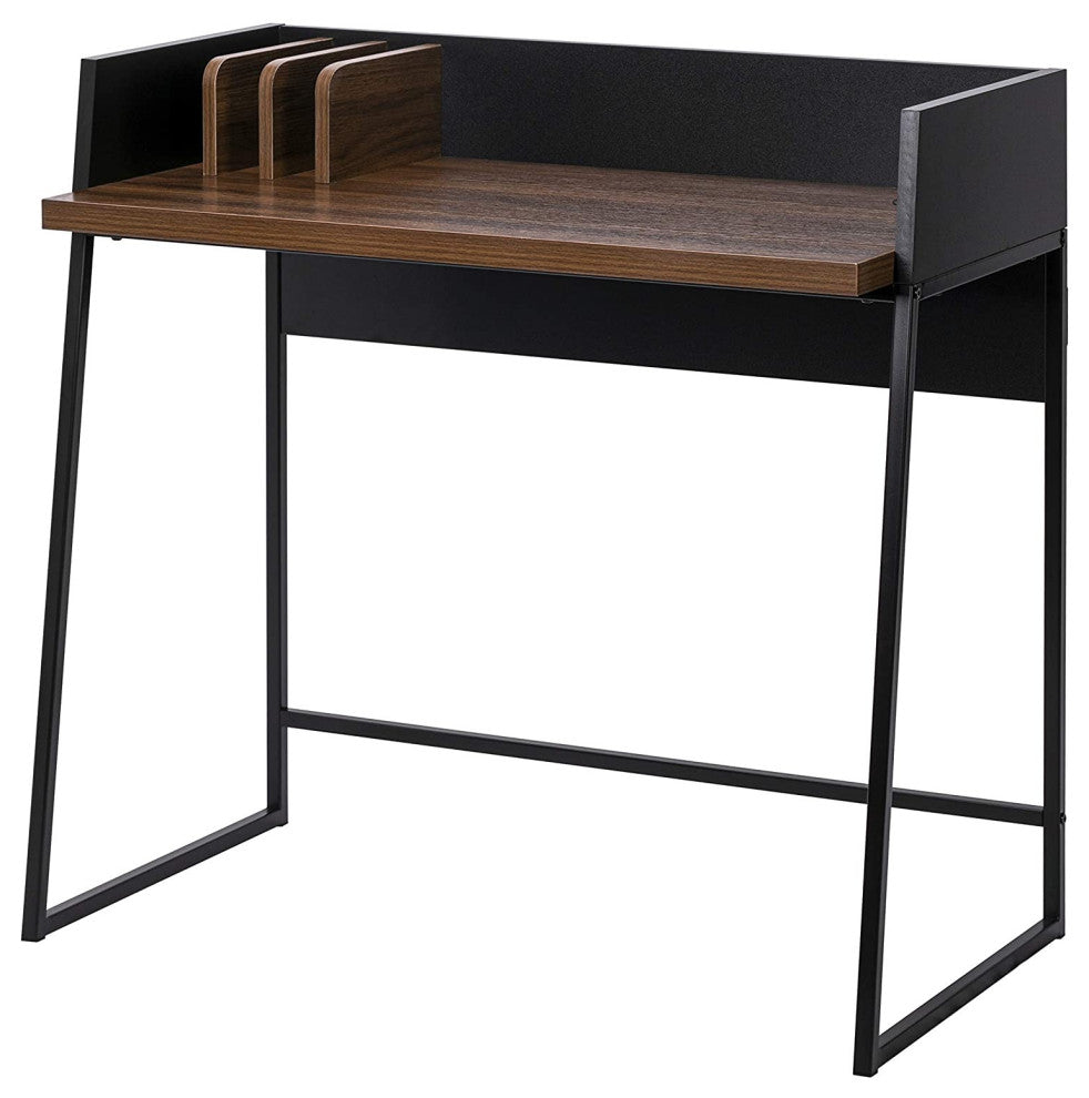Contemporary Brown and Black Computer And Writing Desk