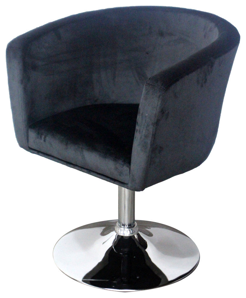 Simone Vanity Armchair, Black Velvet