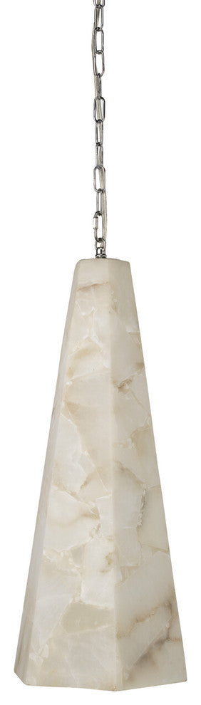 Borealis Alabaster Tall Hexagon 1-Light Pendant