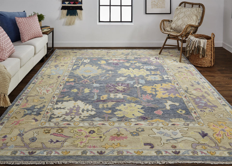 Weave & Wander Larson Traditional Persian, Gold/Blue/Purple, 2'x3'