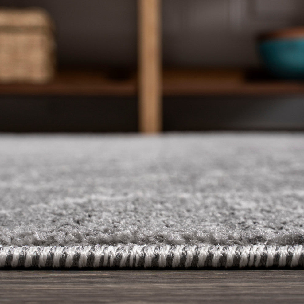 Asilah Moroccan Modern Diamond Runner Rug, Gray, 2 X 8