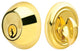 Emtek Single Cylinder Deadbolt Regular Round Rosette Polished Brass