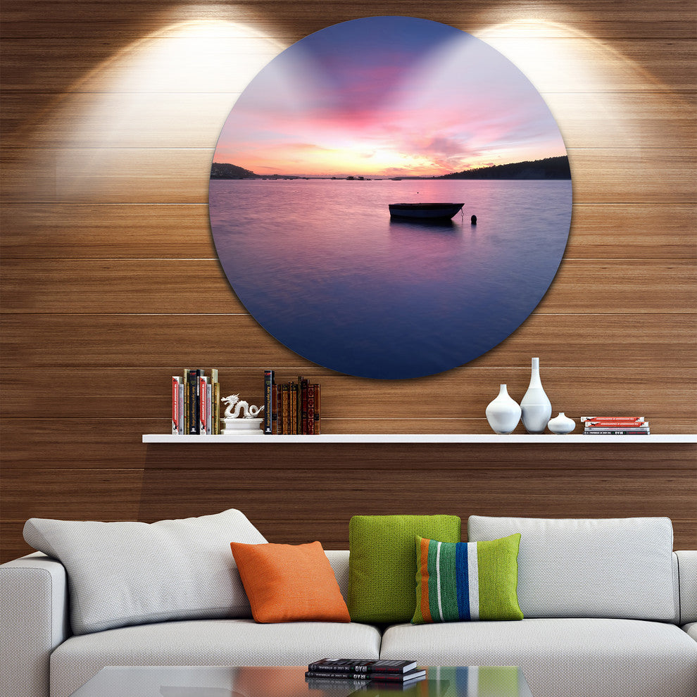 Lagoa De Albufeira Seascape Portugal, Seascape Round Wall Art, 23"