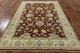 Oushak Peshawar Pakistani Chobi Burgundy Hand-Knotted Wool Rug, 6'x9'