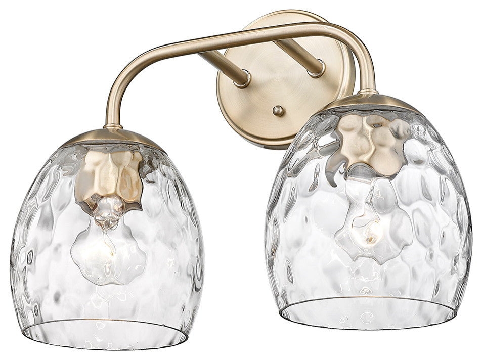 2 Light 15.125" Modern Gold Vanity Light