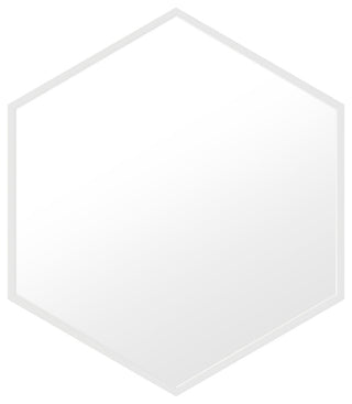 Delta 28" White Hexagonal Metal Frame Mirror