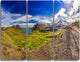 "Arctic Sea and Green Mountains" Metal Wall Art, 3 Panels, 36"x28"