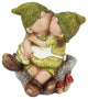 Young Boy and Girl Gnome Kissing Outdoor Patio Garden Figure 7"