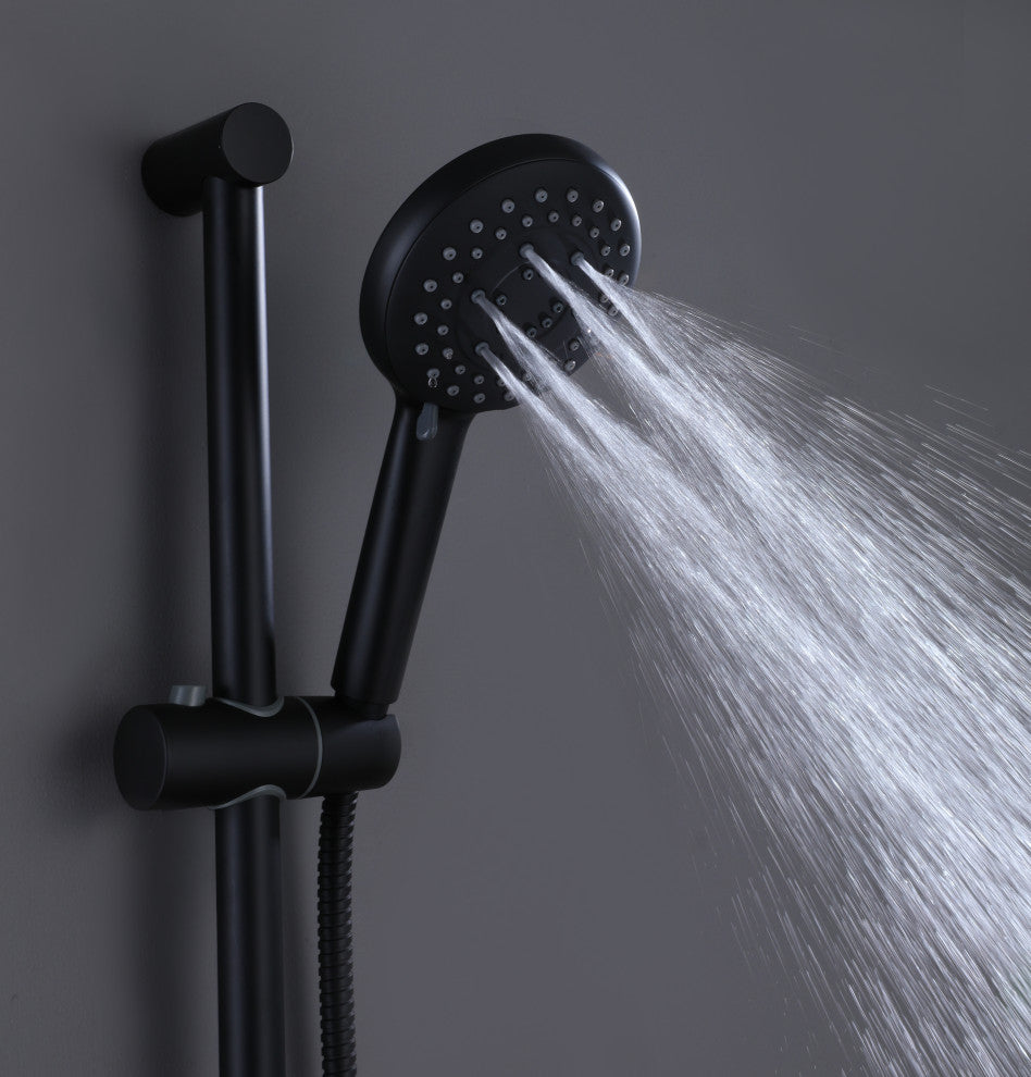 Multi Function Handheld Shower Head with Slide Bar Less Rough-in Valve