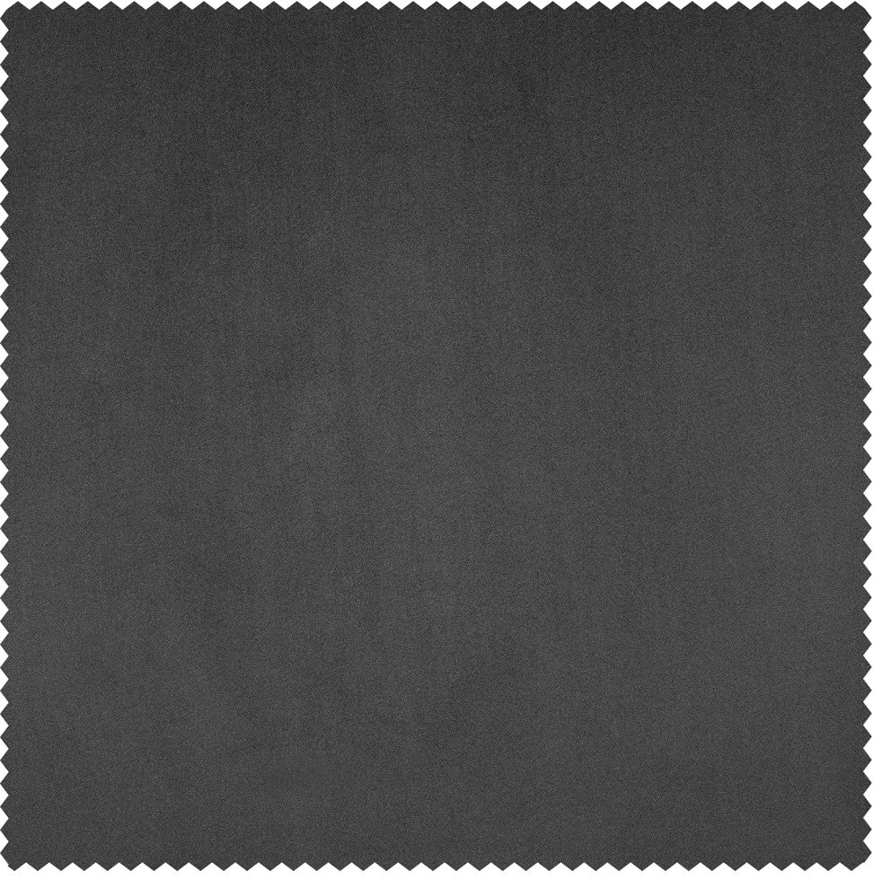 Heritage Plush Velvet Curtain Single Panel, Pepper Grey, 50"x84"