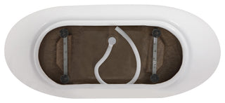 Igor 62" Soaking Bathtub, Glossy White With Brushed Nickel Trim