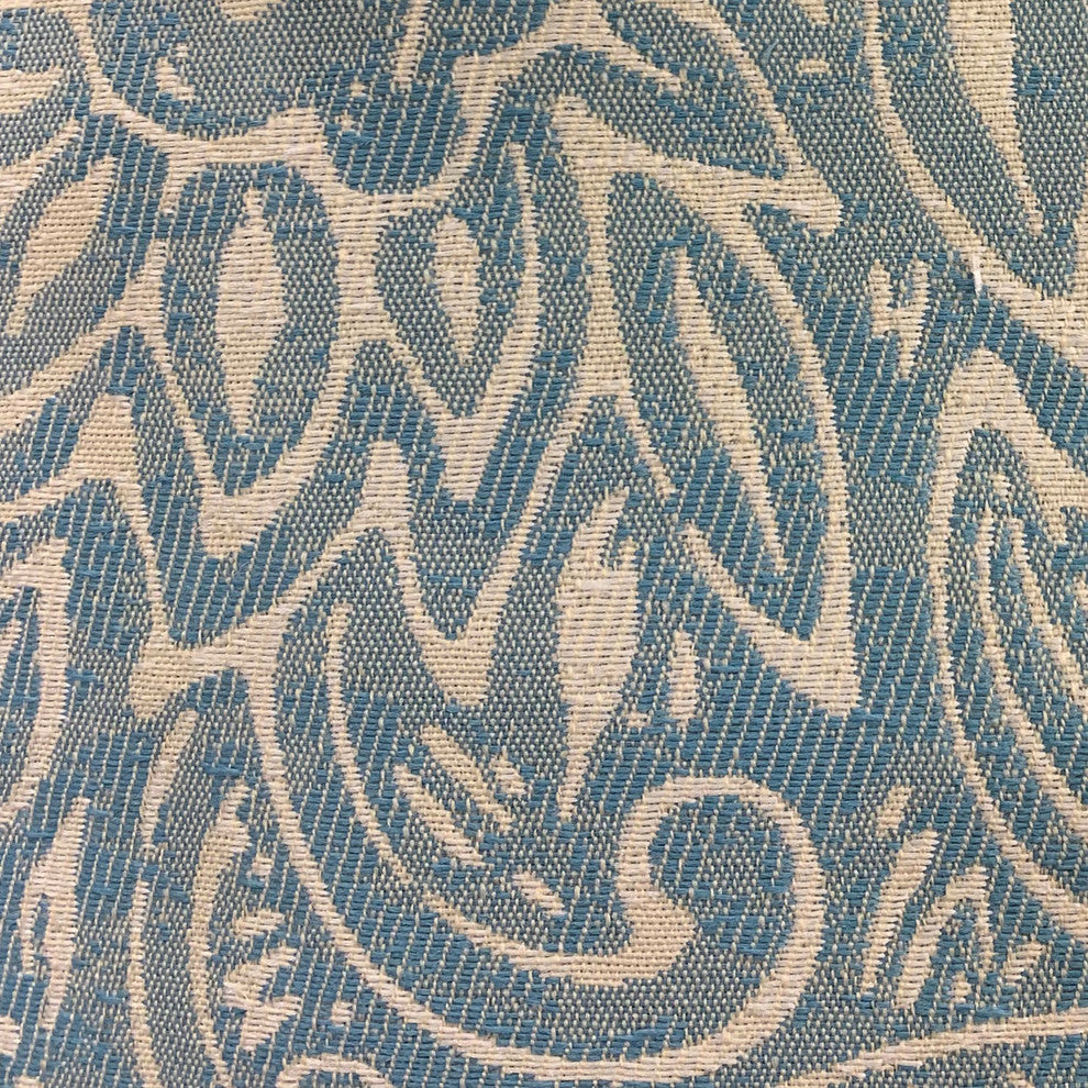 Plutus Serene Oasis Blue, Cream Floral Outdoor/Indoor Pillow, 16"x16"