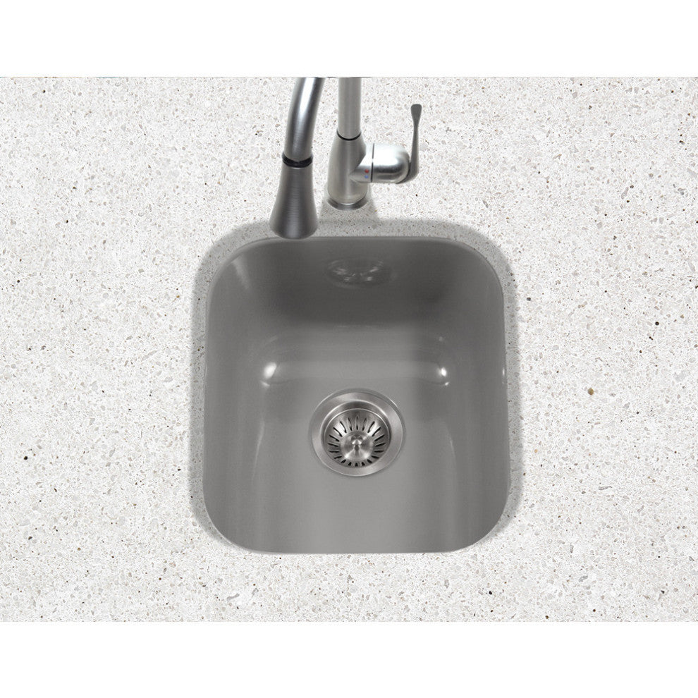 Houzer PCB-1750 Porcela 15-5/8" Undermount Single Basin Porcelain - White
