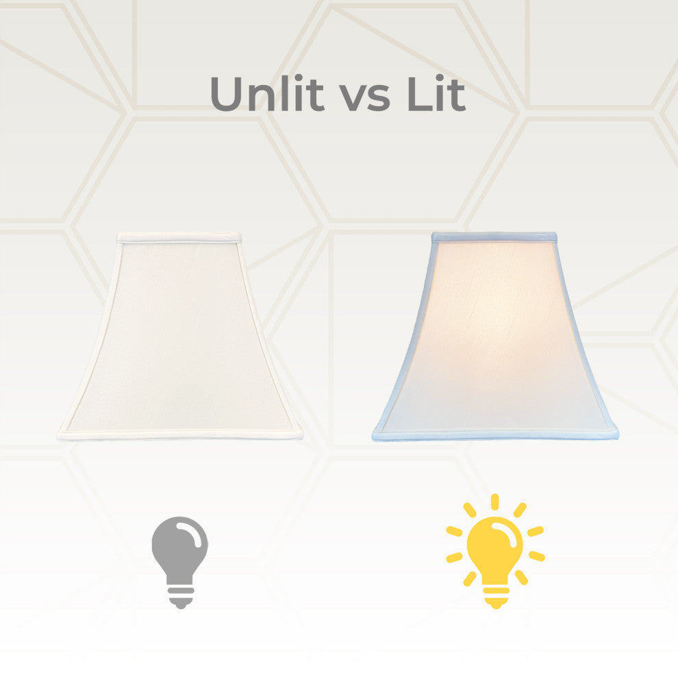 Royal Designs Square Bell Lamp Shade, White, 6x12x10.5, Set of 2
