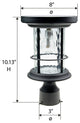 Silo Solar Light w/GS Solar Light Bulb - Wall/Pier/3" Fitter Mounts - Black
