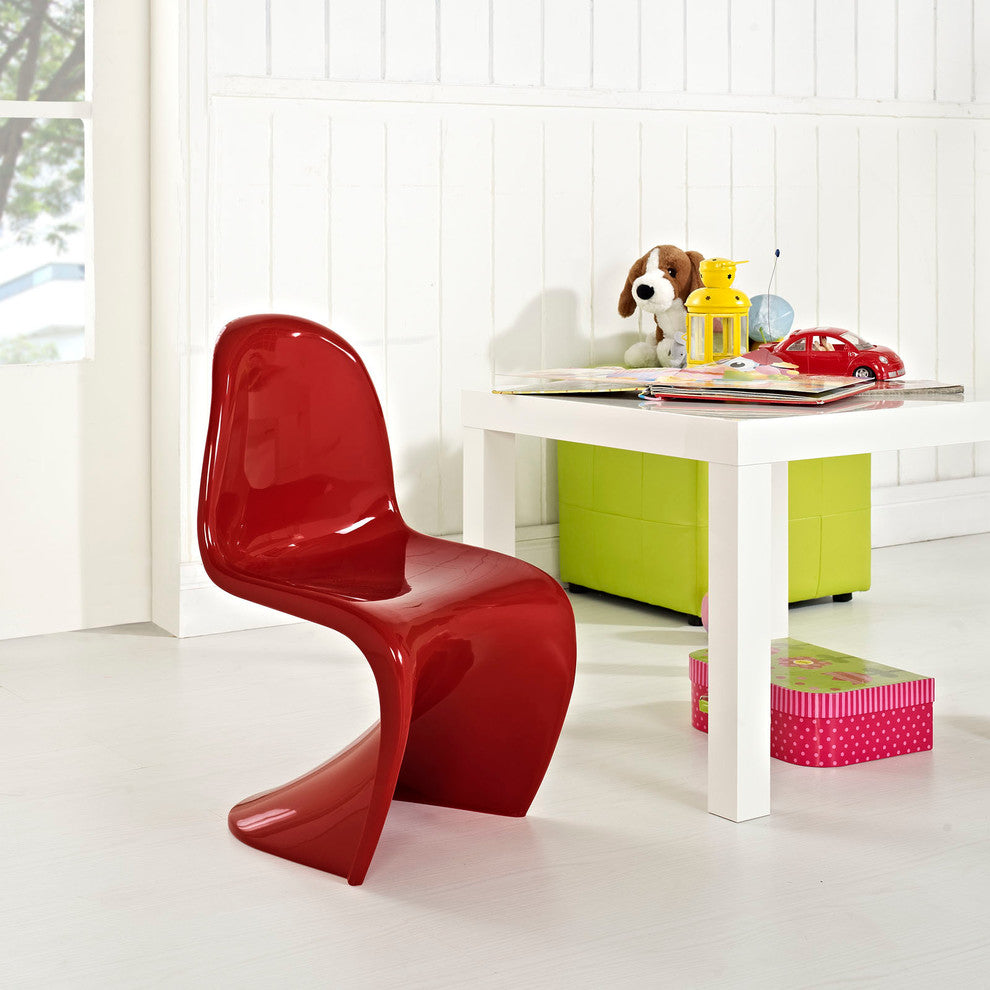 Modern Contemporary Kitchen Kids Chair Red, Outdoor or Indoor