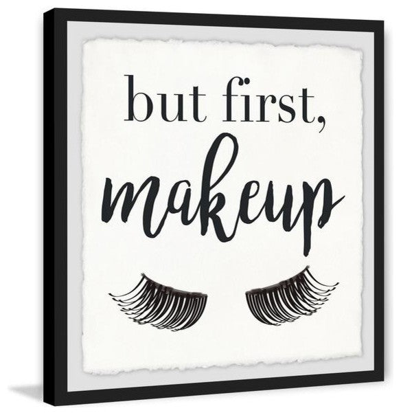 "Makeup First" Framed Painting Print, 18"x18"