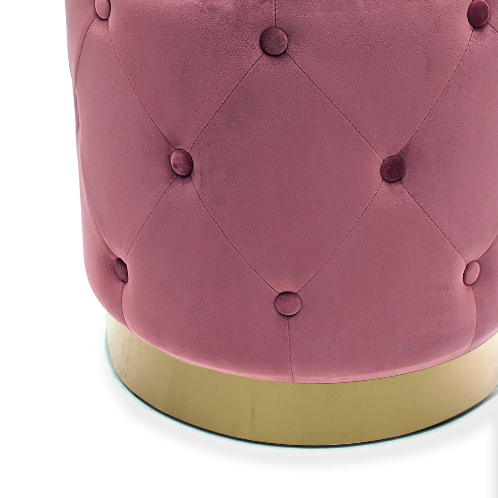 Rose Velvet Stool